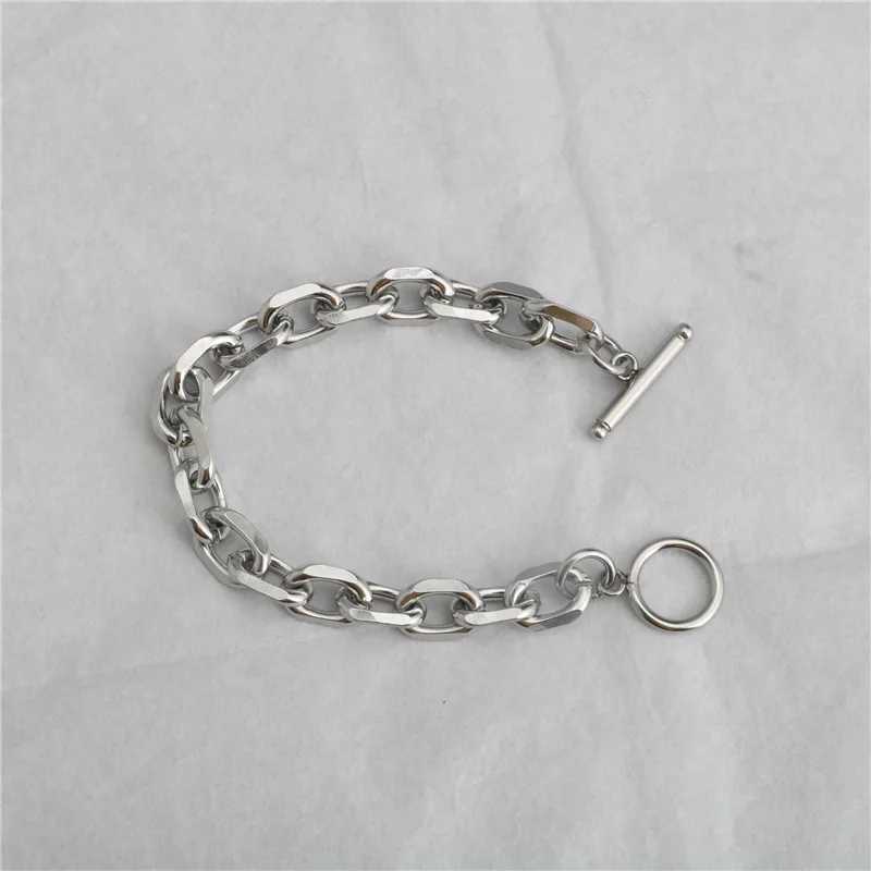 Fashion Corner O-Buckle Bracelet Simple Hip Hop Trend Stainless Steel Bracelet Hot Selling Y250329