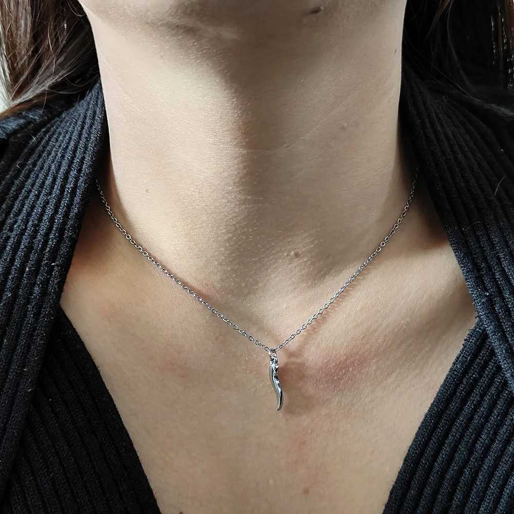 Small pepper drop stainless steel gold plated necklace for women silver box chain necklace black jewelryC250407