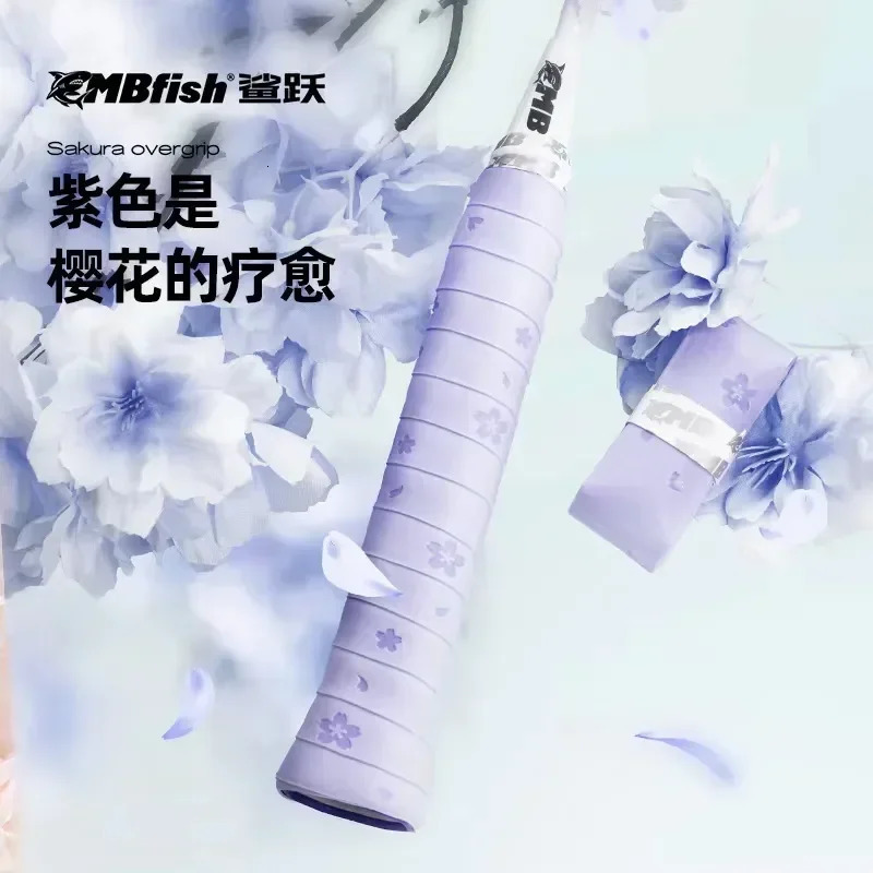 3 pieces of cherry blossom petal super grip badminton racket anti slip and sweat absorbing pad grip strap 250327