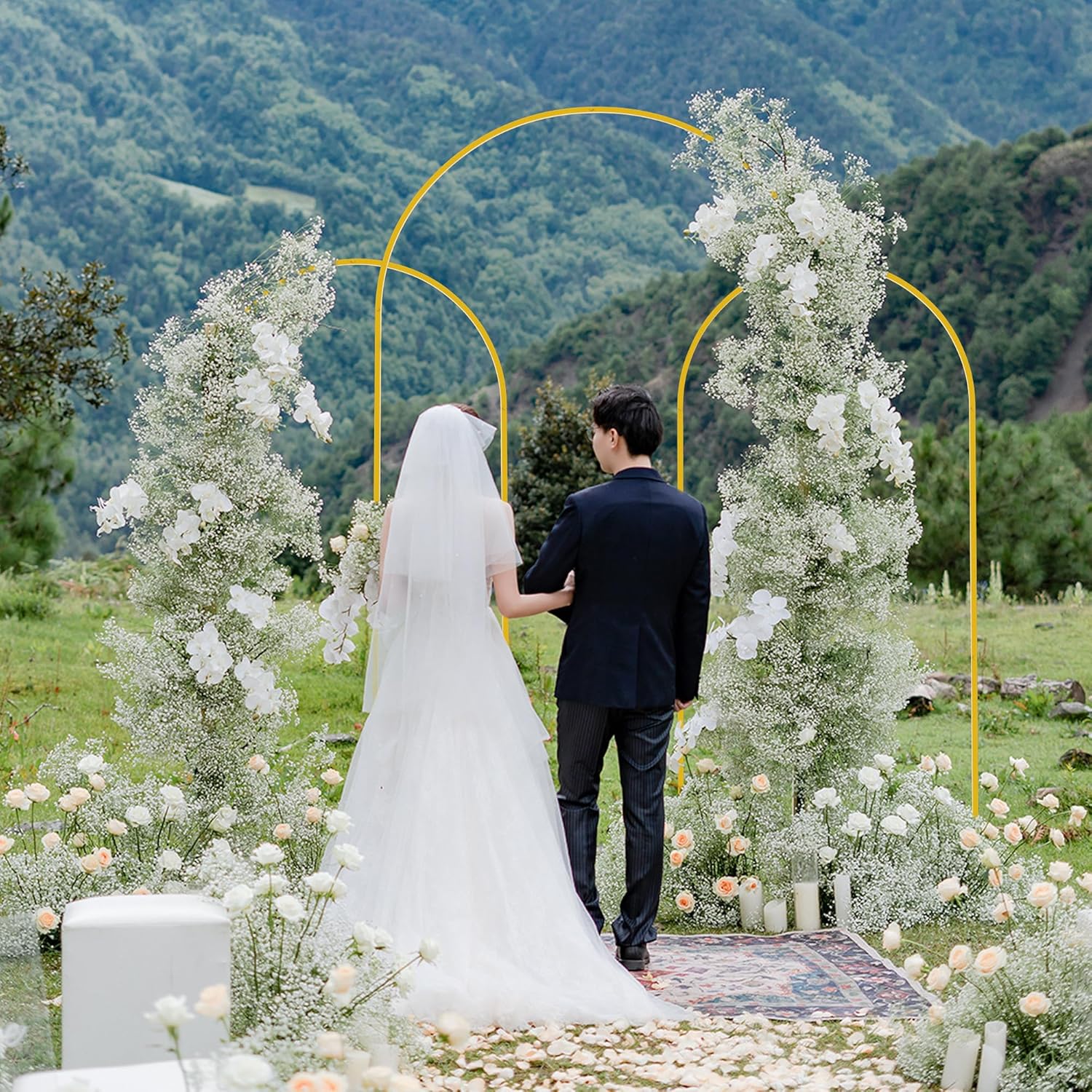 Metal Gold Wedding Arch Stand Wedding Arch Frame Backdrop Ceremony Birthday Party Baby Shower Decorations