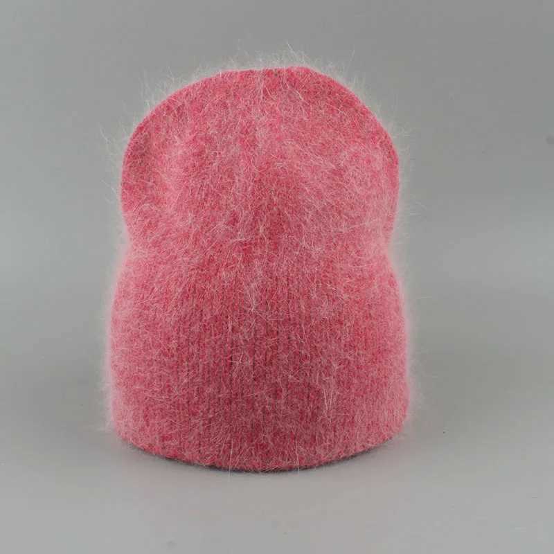 Autumn Winter Hat For Women 70 Rabbit Fur Winter Cap Fashion Warm Knitted Beanie Hats Women Solid Adult Cover Head CapsXJ251101