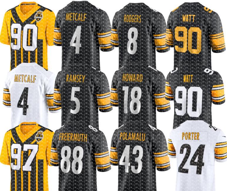 T.J. Watt Derrick Harmon Aaron Rodgers Jaylen Warren DK Metcalf Calvin Austin Robert Woods Pat Freiermuth Joey Porter Jr. Will Howard Zach Frazier NFL Football Jersey