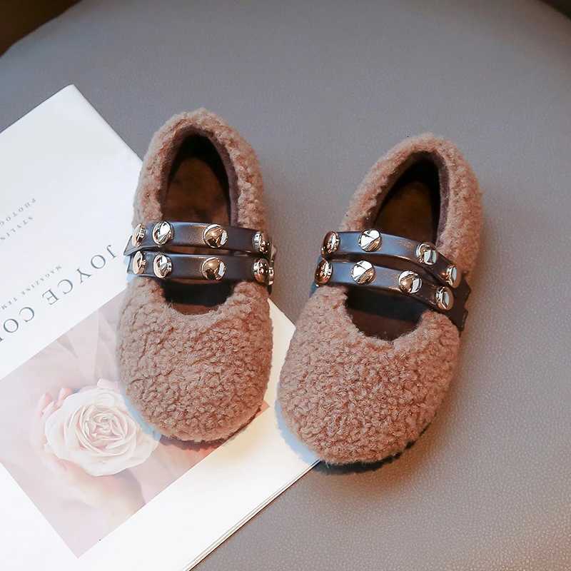 Kids Winter Fashion Hot Sale New Cute WarmSoft Metal Flat Walking Shoes Baby Girls Elegant Lightweight Casual Slipon ShoesT251101