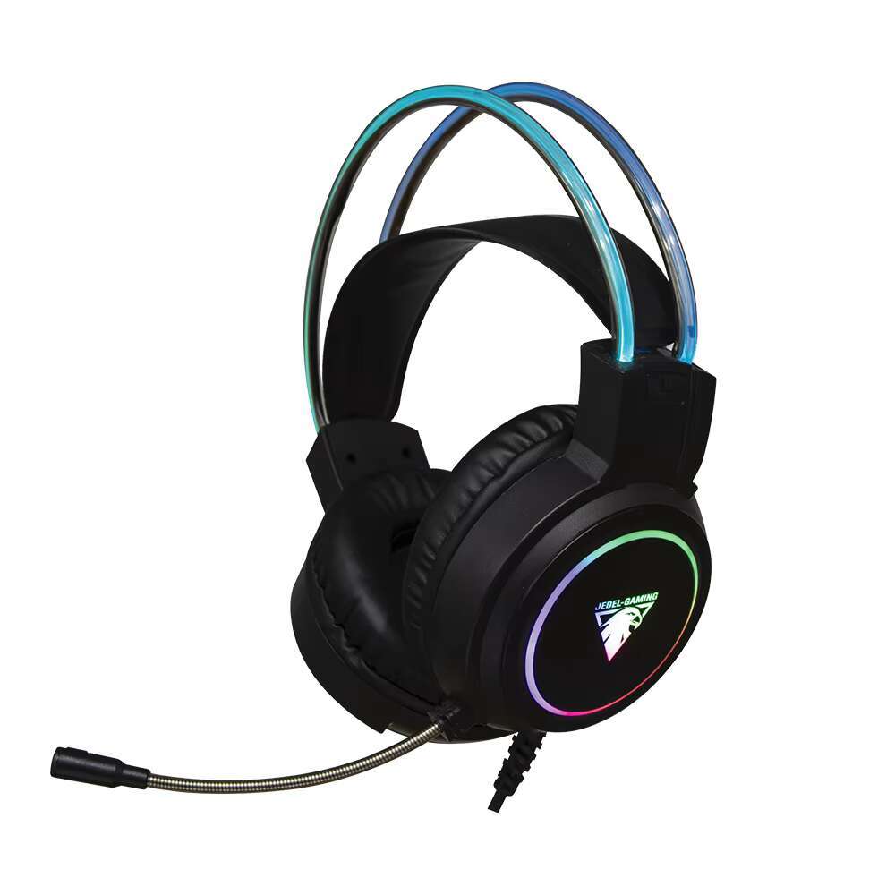 Jedel Wired Sports Headset with Cool Glowing Features Dynamic Microphone for Internet Cafe & Coffee Shop Use AAC Codecs