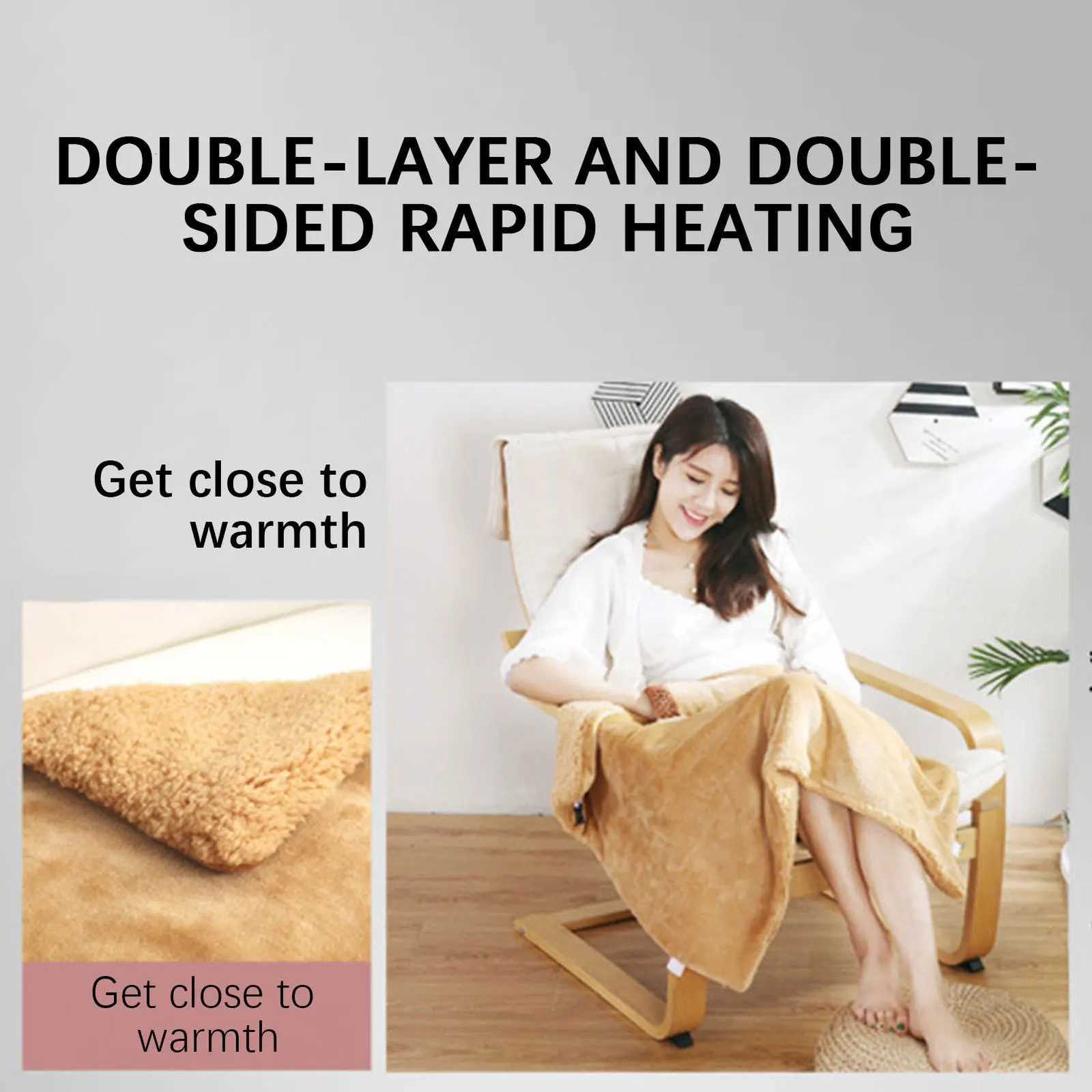Heated Blanket Portable Electric USB Heated Throw Blanket Soft Flannel Winter Laps Blanket for OfficeDesk X251101