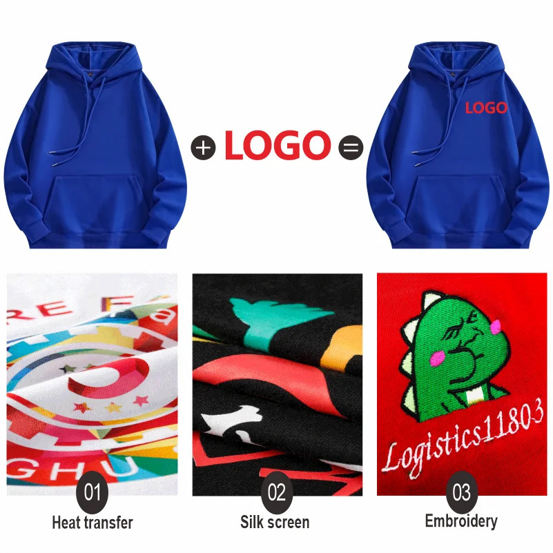 Winter mens and womens veet warm hooded sweatshirt customization company team casual floral sportswear embroidery printing 250327