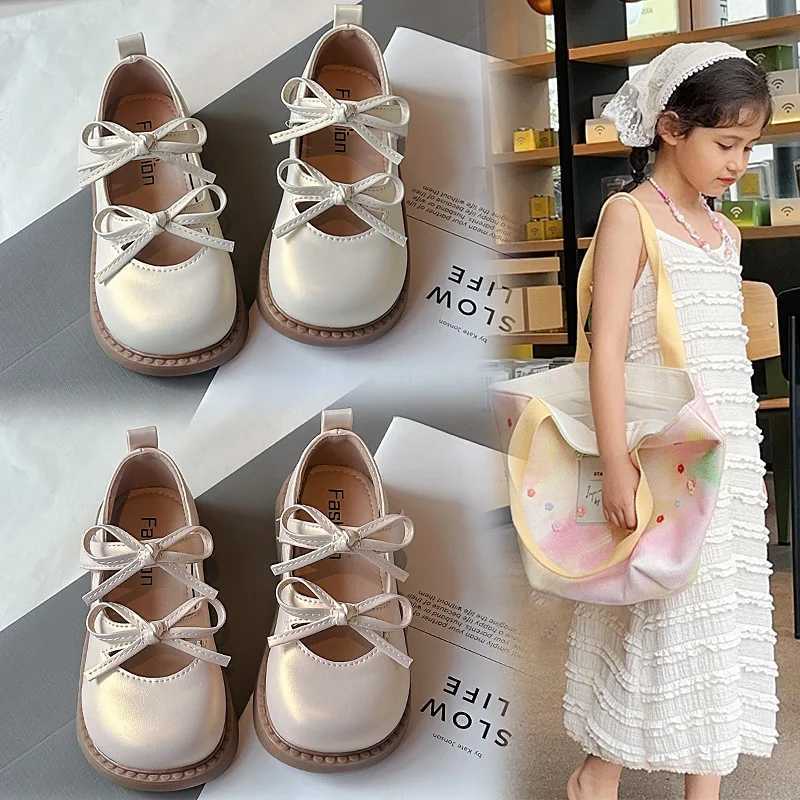 Small PU Leather Shoe Spring Autumn Softsoled Little Girl Princess Shoes Bow Sweet School Student Loafer Flats Shoes Size 2233T251101