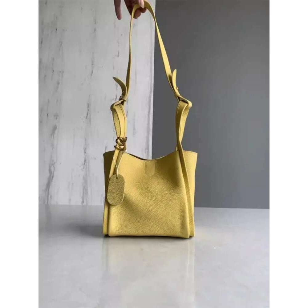 Women's Bags Women Casual Genuine Leather Bucket Bag New Fashion Tote Handbag Office Ladies Single Shoulder Solid Color Crossbody Bags