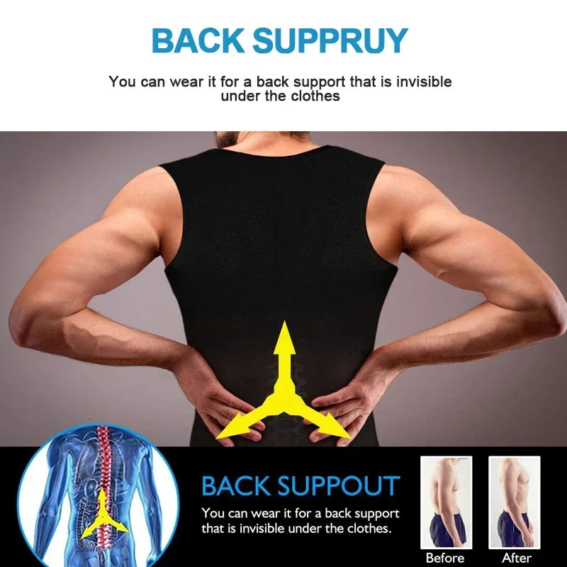 mens neoprene sweat sauna vest shapewear waist training weight loss womens tight corset 250328