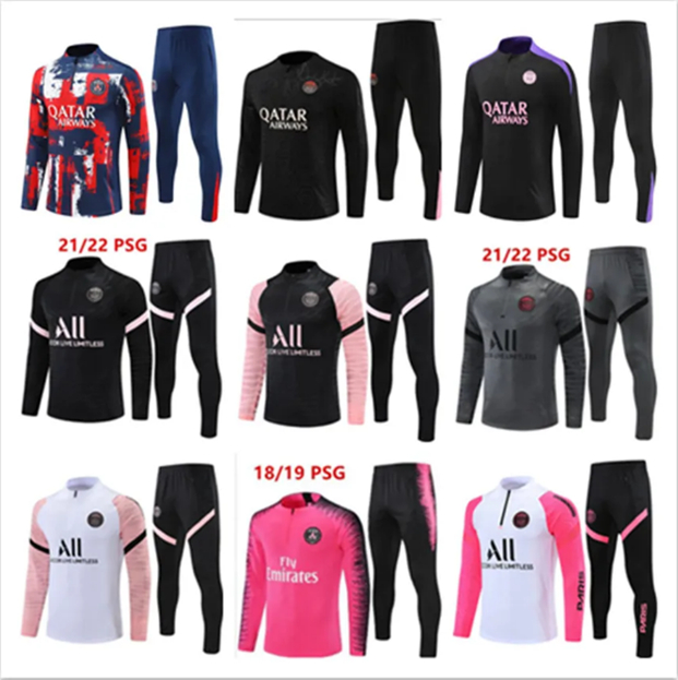 21 22 23 24 25 26 MBAPPE Paris soccer jersey tracksuit 2024 2025 2026 Classic style Training Suit Half pull Long sleeve SERGIO RAMOS VERRATTI ICARDI adult kids football