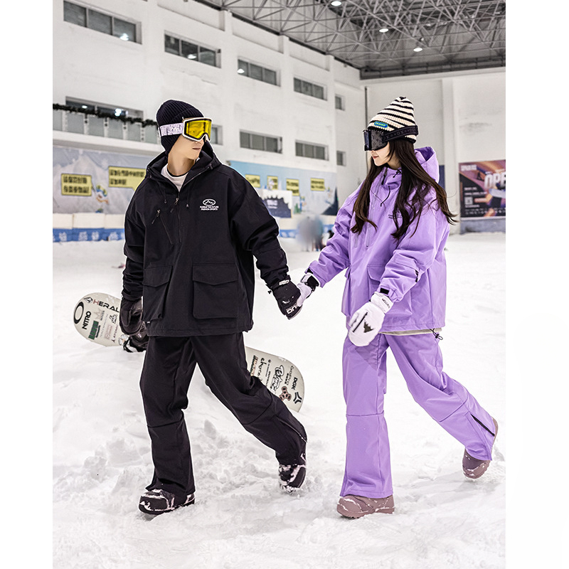 2025 New Winter Single and double board skiing suit for men and women, with thick cotton and windproof ski suit set ddmyoutdoor