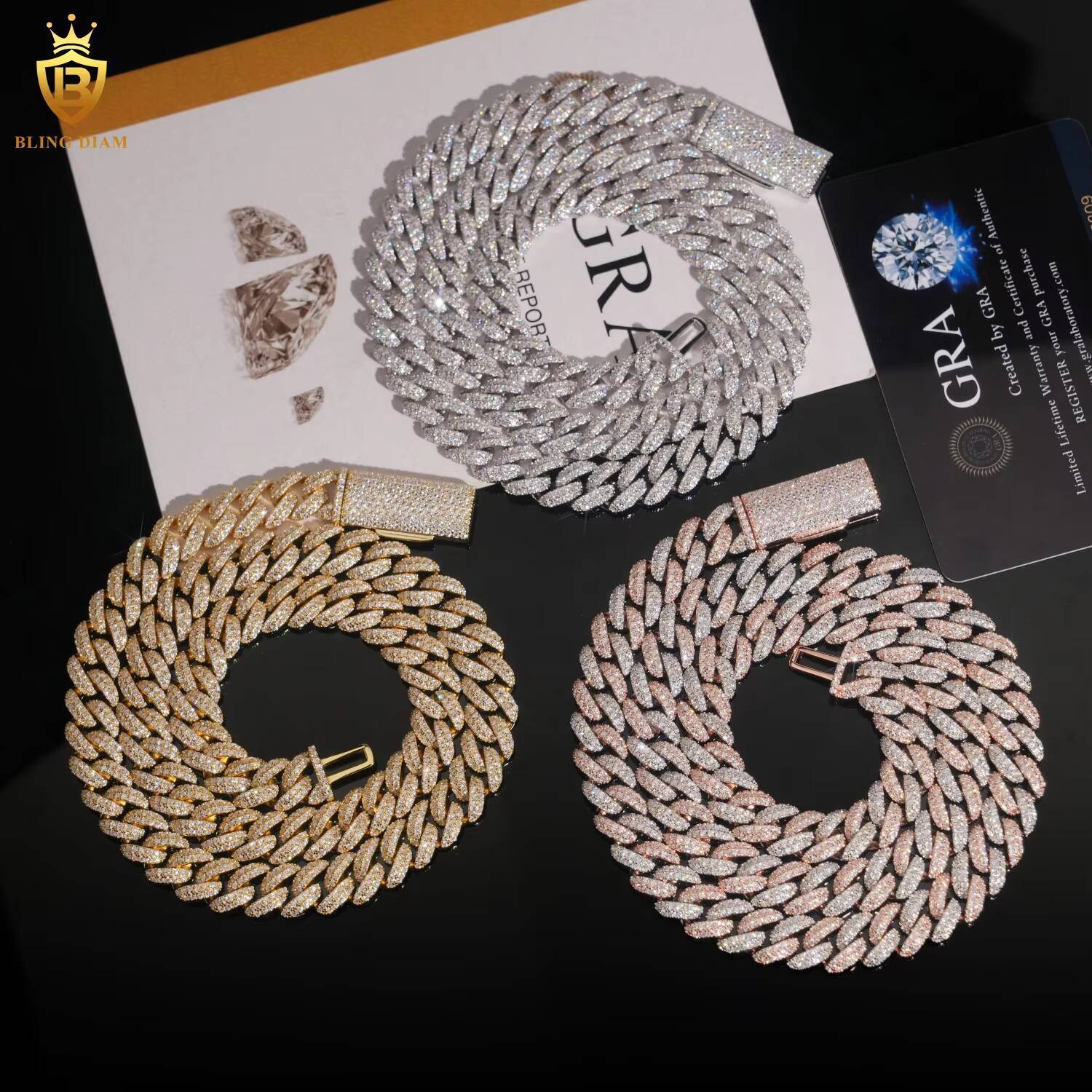 High Quality Fashion 10MM S925 Silver Hip Hop Cuban Link Chain VVS Moissanite Iced Out Cuban Necklace