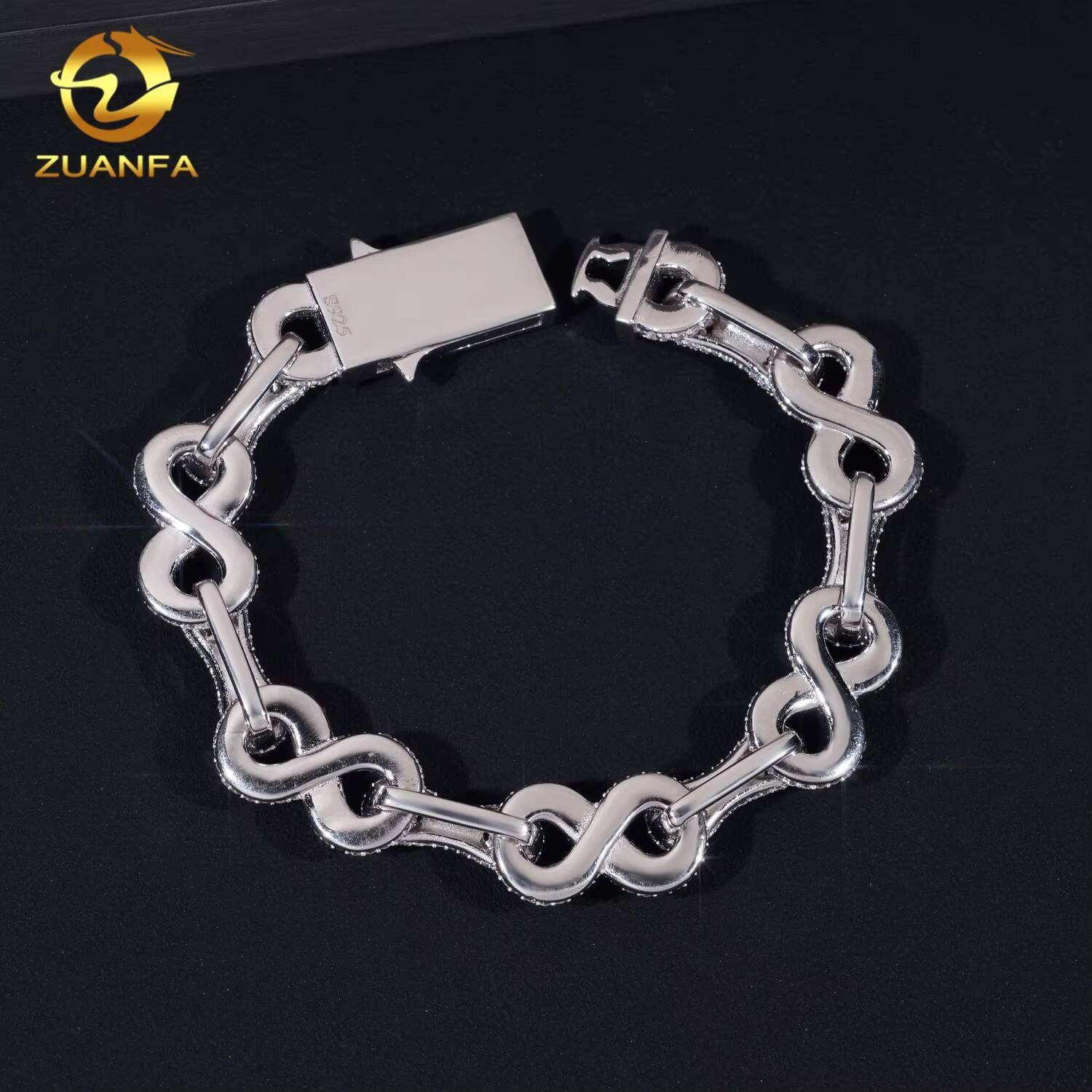Hip Hop Jewelry13mm Color Moissanite Cuban Link Bracelet Bezel Setting 925 Silver Pass Tester Cuban Bracelet for Rapper