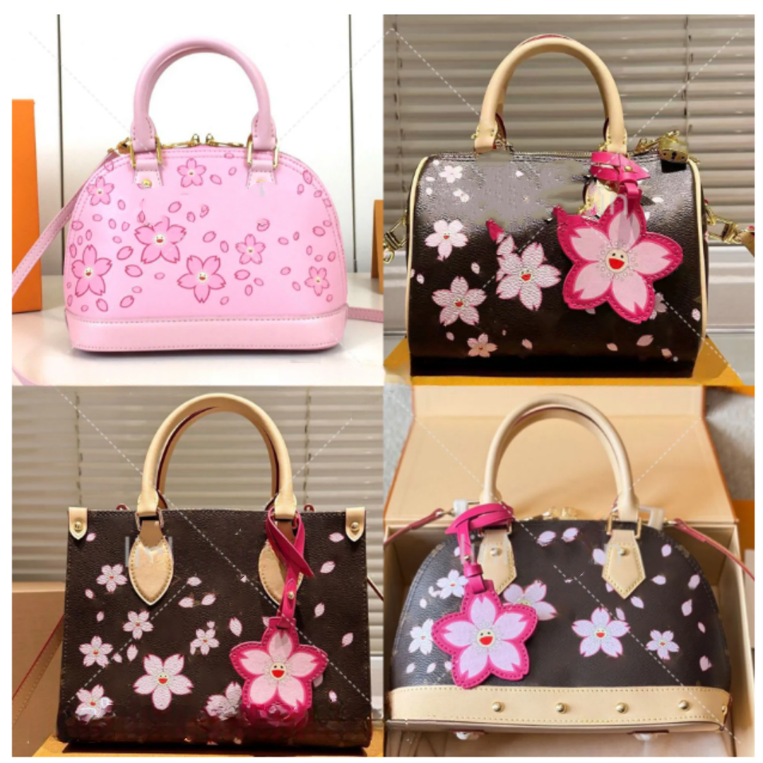 Crossbody Desiqner Bags Cherry Rose Boston Shoulder Fashion Letters Print Shopping Handbags Purse Travel Messenger Bag For Women