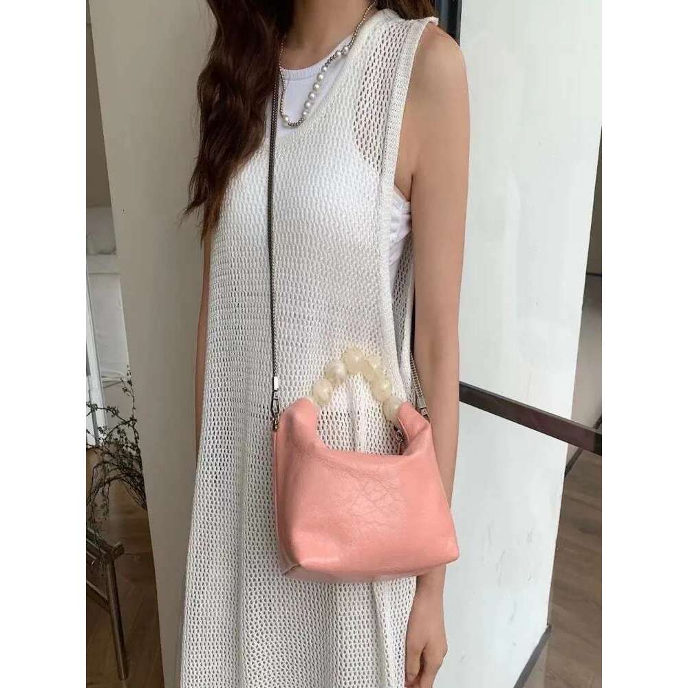 Women's Bags Women Oil Wax Cowskin Genuine Leather Tote Handbag Ladies Spring Summer Design Chain Single Shoulder Bag Fashion Crossbody Bags