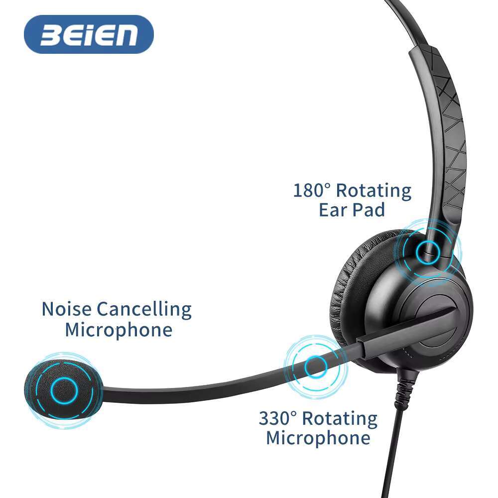 Top Selg Wired Stereo Call Center Headset Noise Cancelg Headphones With USB Microphone Telephone Headsets for Computer