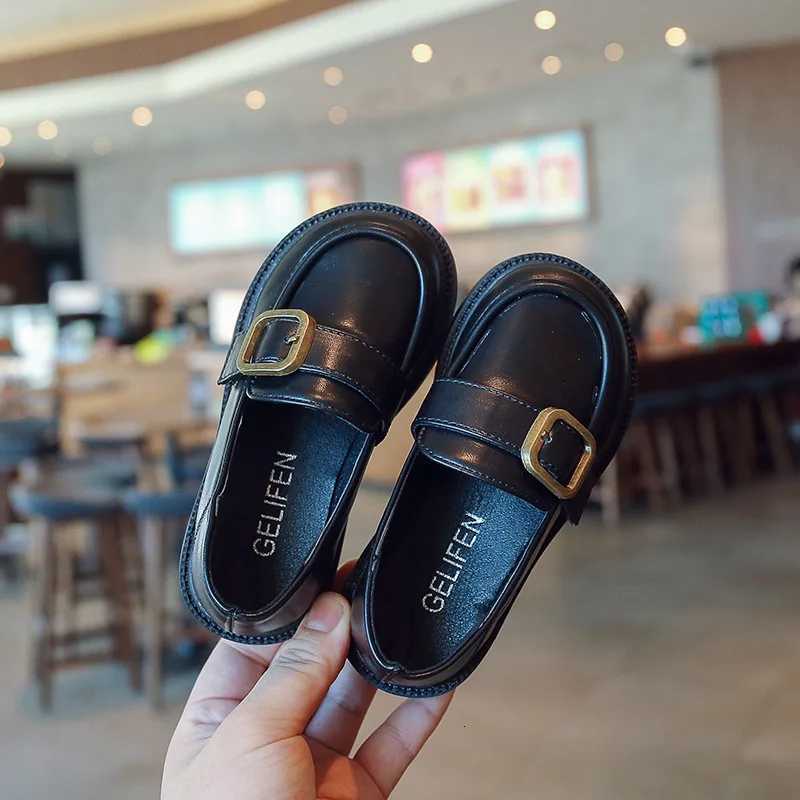 British Style Retro Girls Shoes Spring Autumn Princess Leather Shoes Children Black Soft Dance Loafers for 312 Ages Kids ShoesT251101