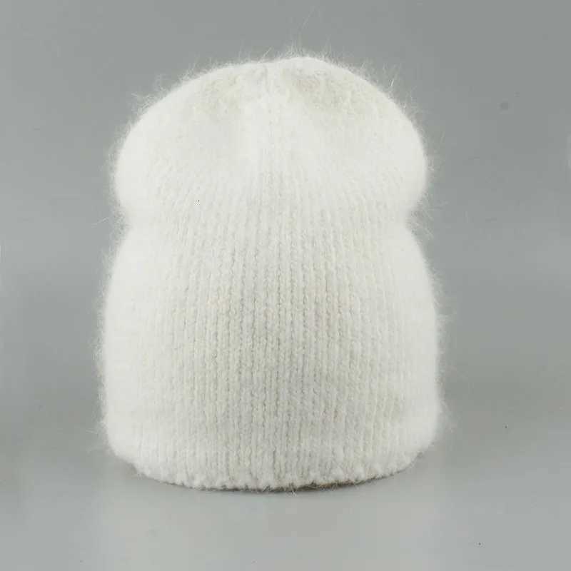 Autumn Winter Hat For Women 70 Rabbit Fur Winter Cap Fashion Warm Knitted Beanie Hats Women Solid Adult Cover Head CapsXJ251101