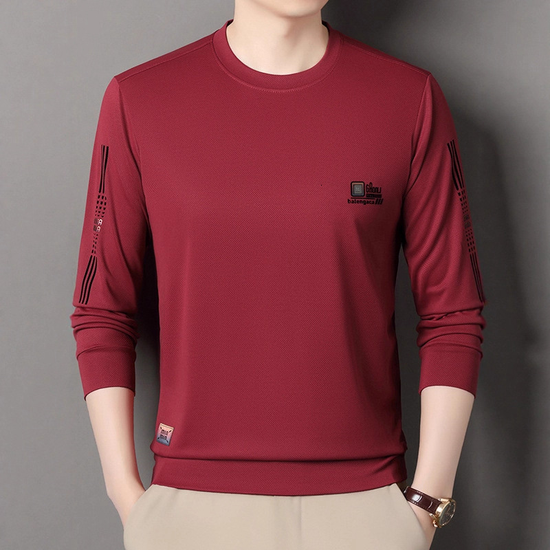 Live Hot-selling Long-sleeve Crew Neck Designer T-shirt Sweatshirt High-end Feel Men's Autumn New Korean Style Trendy Versatile Base Shirt T-shir