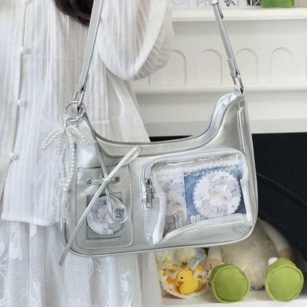 HOT Womens Transparent Ita Bags Girl Transparent Messenger Bag Womens Designer Handbags Ladys DIY Badge Tote Bag Lolita HandbagW251101