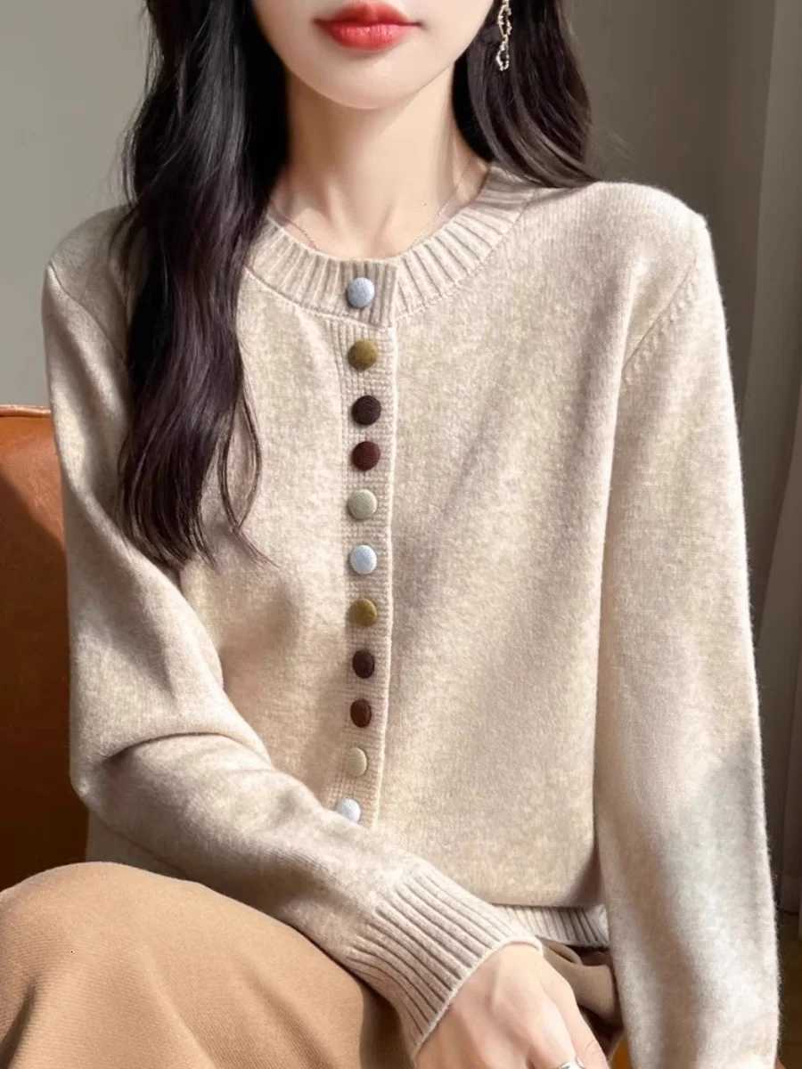 Women Cardigans Fashion Single Breasted Thick Warm Autumn Winter Knitted Sweater Oneck Long Sleeve Cardigans Bottoming ShirtsT251101