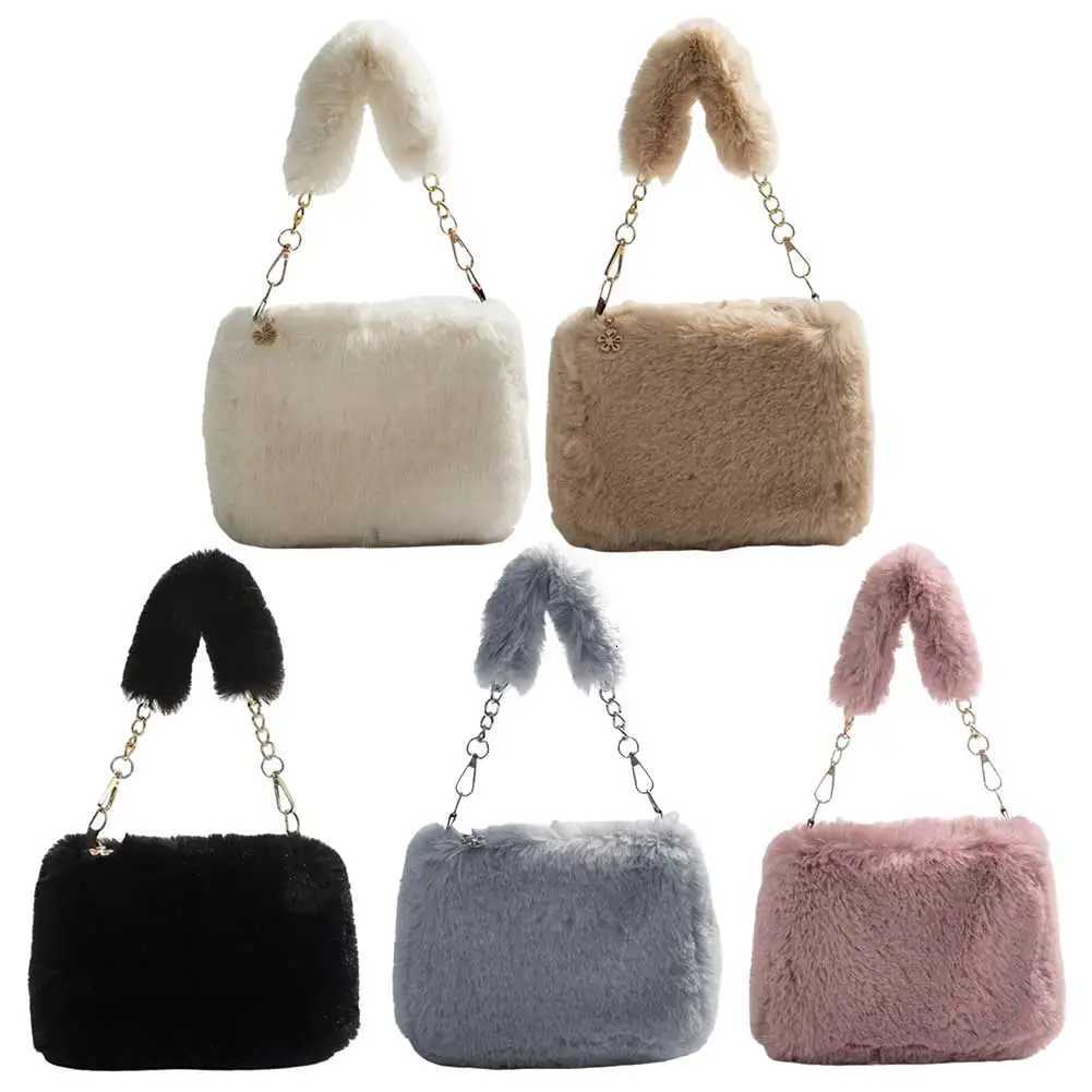Women Plush Tote Handbag Casual Fuzzy Crossbody Bag Versatile Fluffy Shoulder Bag Soft Cute Fall Winter Female PurseW251101