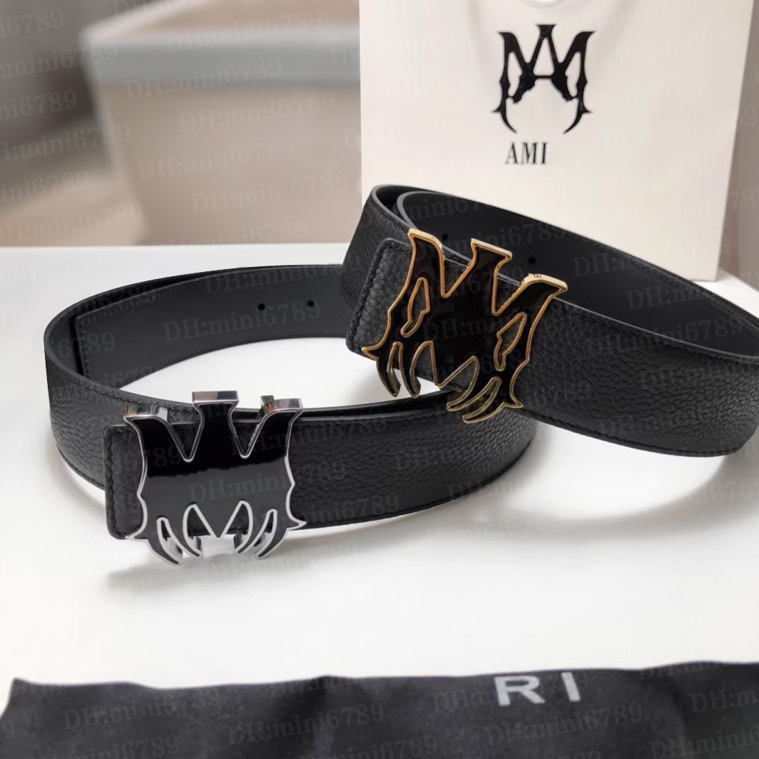 Designer AM brand letter buckle belt Amirbelts belt men's and women's fashion gold buckle silver buckle belt high quality fashion belt