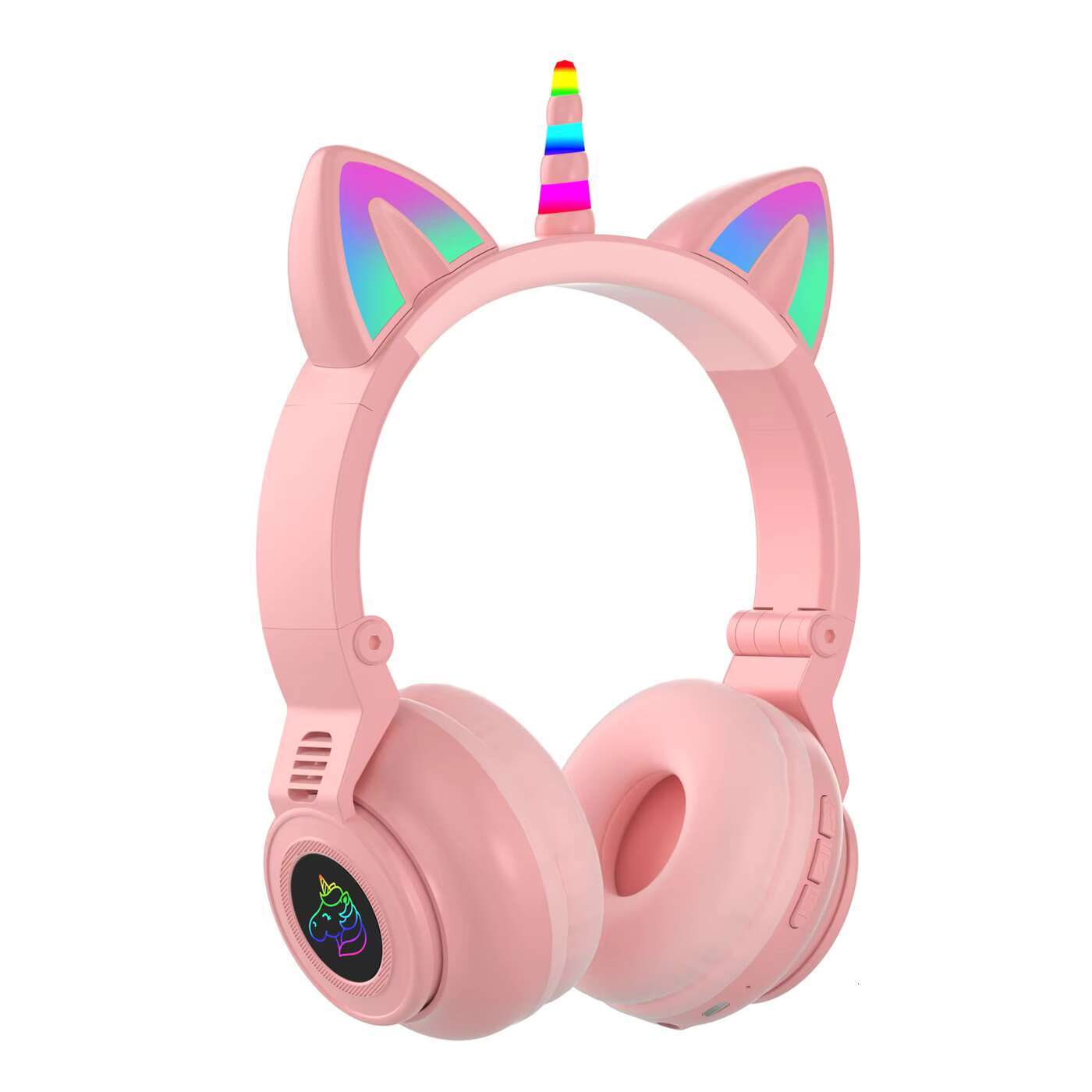 YUSONIC Cute Unicorn LED Light Wireless Earphones Blue-tooth TWS Headset for Kids Live Chat Gaming Headphone