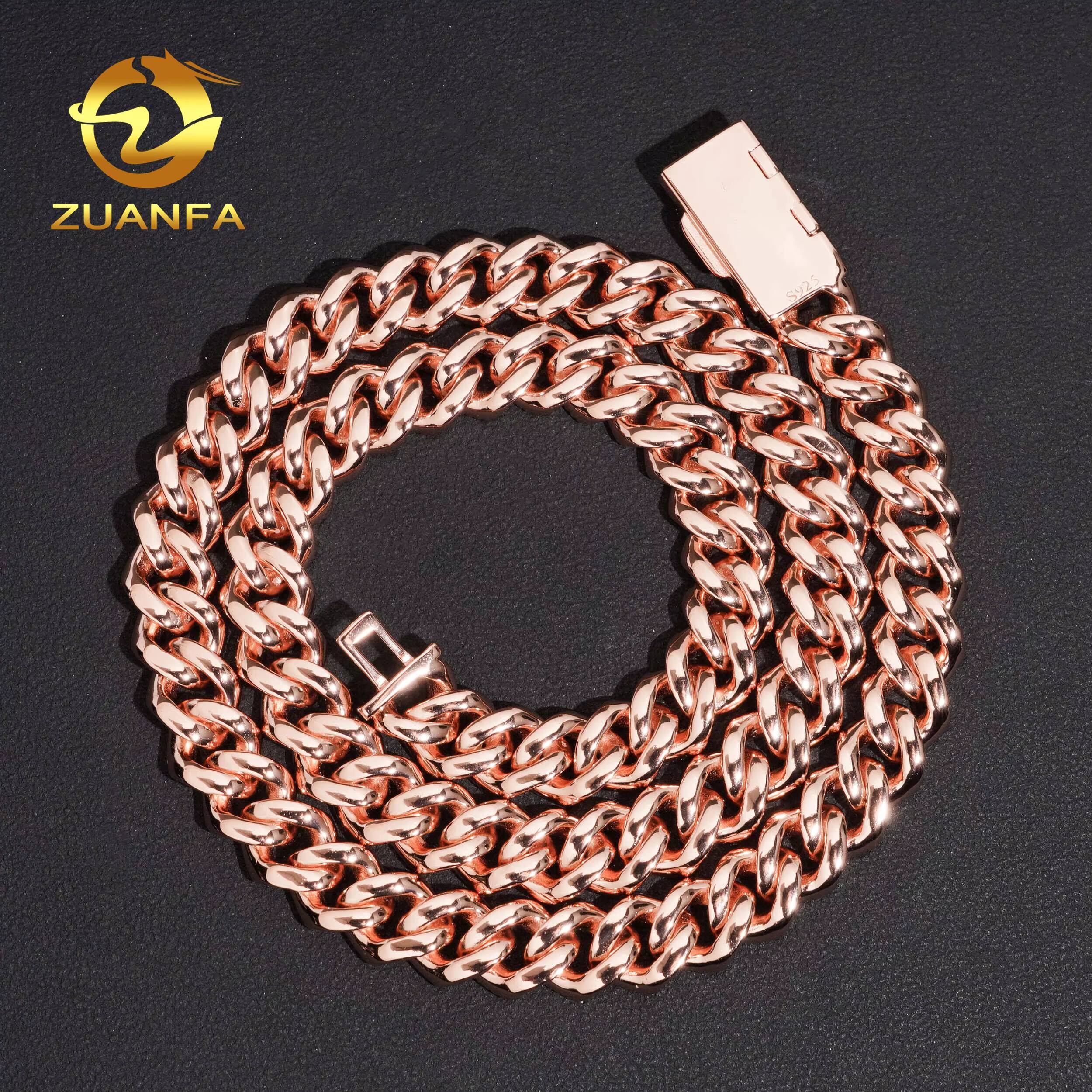 Wholesale 10mm Luxury Hip Hop Jewelry Men Cuban Necklace Sterling Silver Hola Design VVS Moissanite Diamond Cuban Link Chain