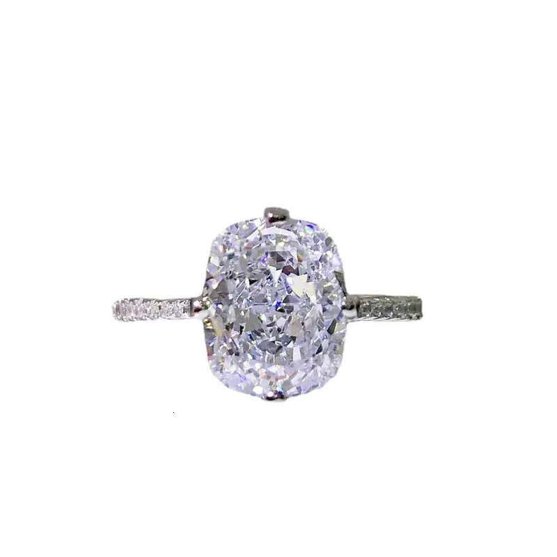 Cushion Cut 8*10mm Moissanite Dia Ring 100% Real sterg sier Party Wedding band Rings for Women Engagement Jewelry