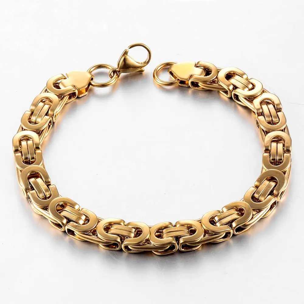 Stainless steel Byzantine bracelet fashionable jewelry width 8.5mm length 23cm Y250329