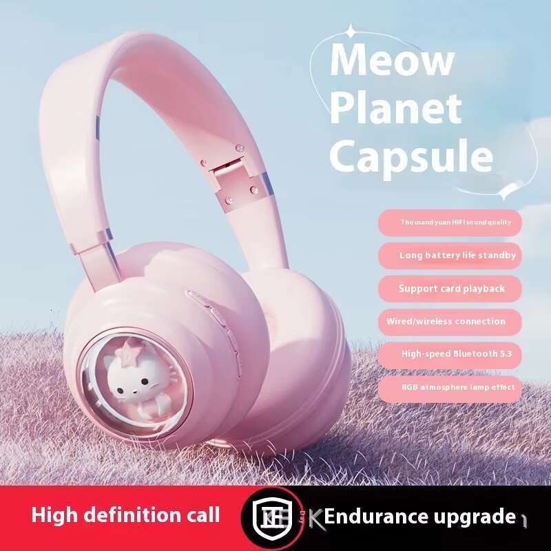 KE-30 Cute Cartoon Meow Planet Wireless Over-Ear High-Value Gaming Cross-Border Hot Sale