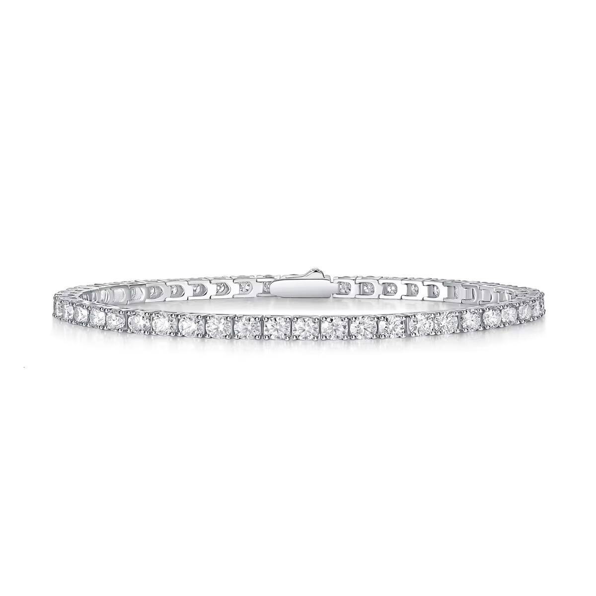 65mm 1CT White 925 Sterling Silver VVS Moissanite Diamond Tennis Link Chain Bracelet Iced Out Unisex Jewelry Men Women Bracelet