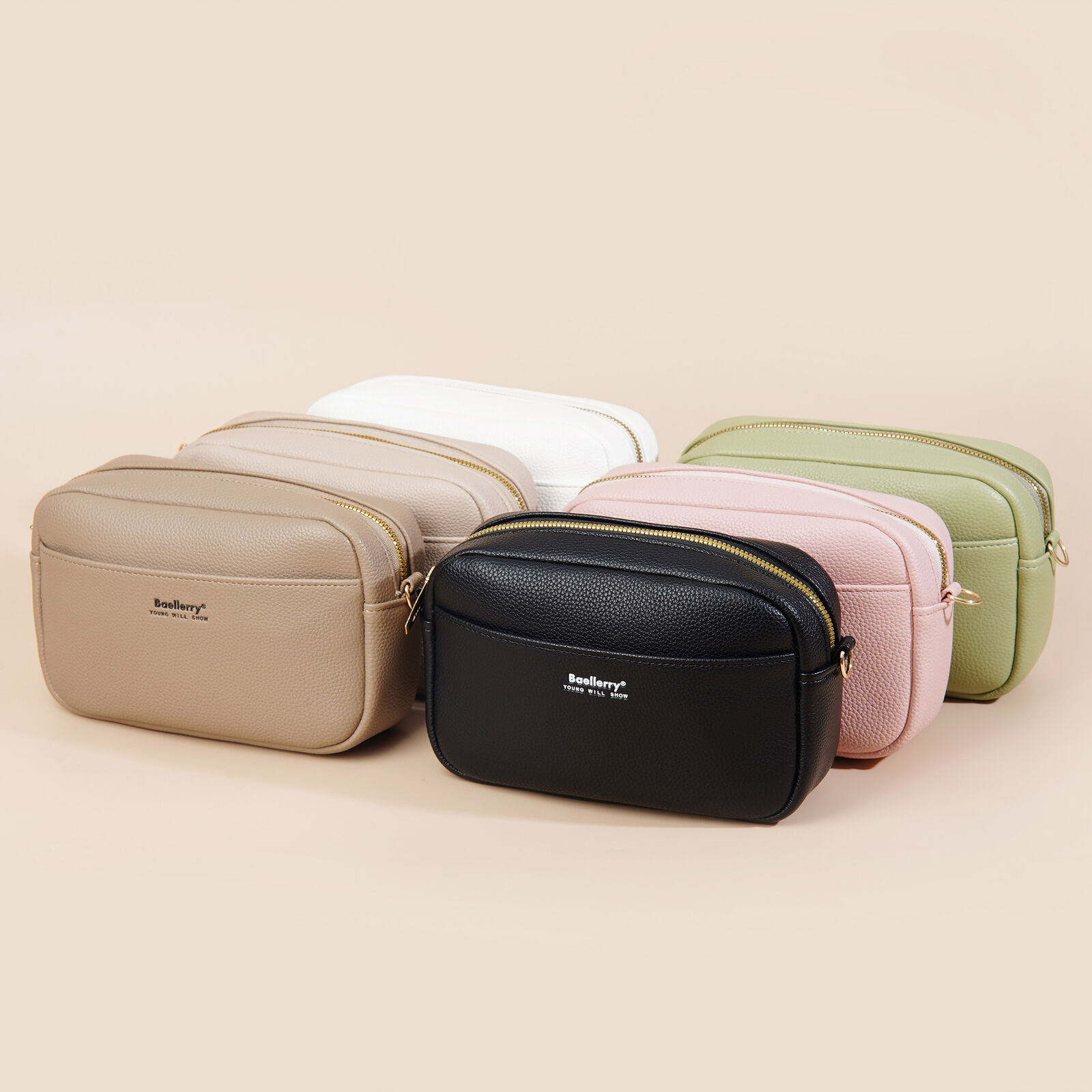 Crossbody Bag for Women PU Leather Cell Phone Pouch Small Shoulder Messenger Bag With Wide Guitar Strap