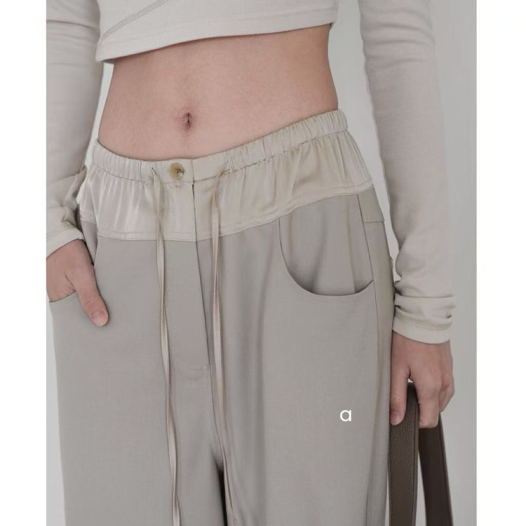 Women Yoga Wear Causal Trouser Joggers Jogging Straight Wide Leg Pants Long High Waist Training Strap Pants