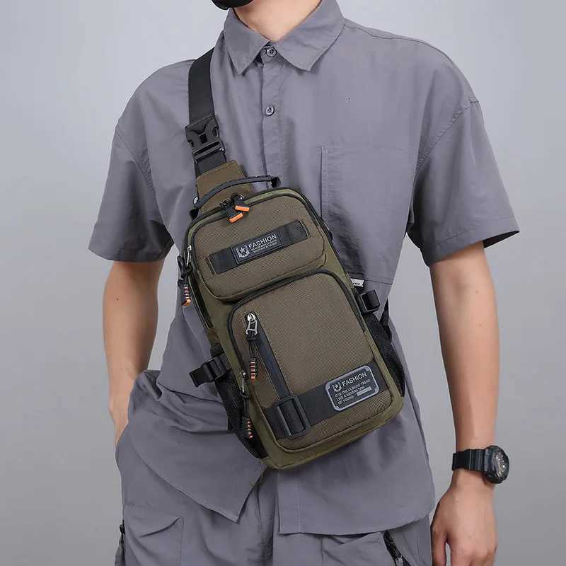 Mens Multifunctional Chest Bag Lightweight Simple Multipockets Shoulder Bags Outdoor Sports Hiking Cycling Crossbody bagW251101