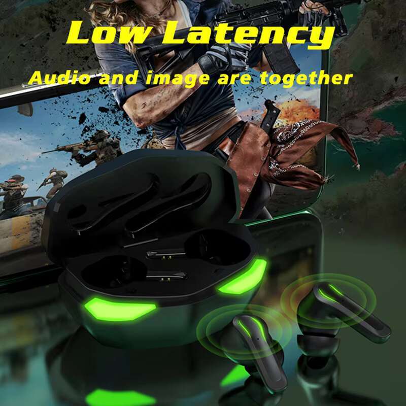 D17 Gamer TWS Wireless Earphone Headphones Sport Handfree Mobile Earbuds Cool Multicolor LED Lights Gaming Headset for Phone