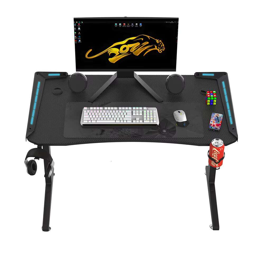 Factory Direct Sale Cheap Home Gaming PC Desk Kids Esports LED Feature Cool Design Style Wooden Material Melamine Surface Office