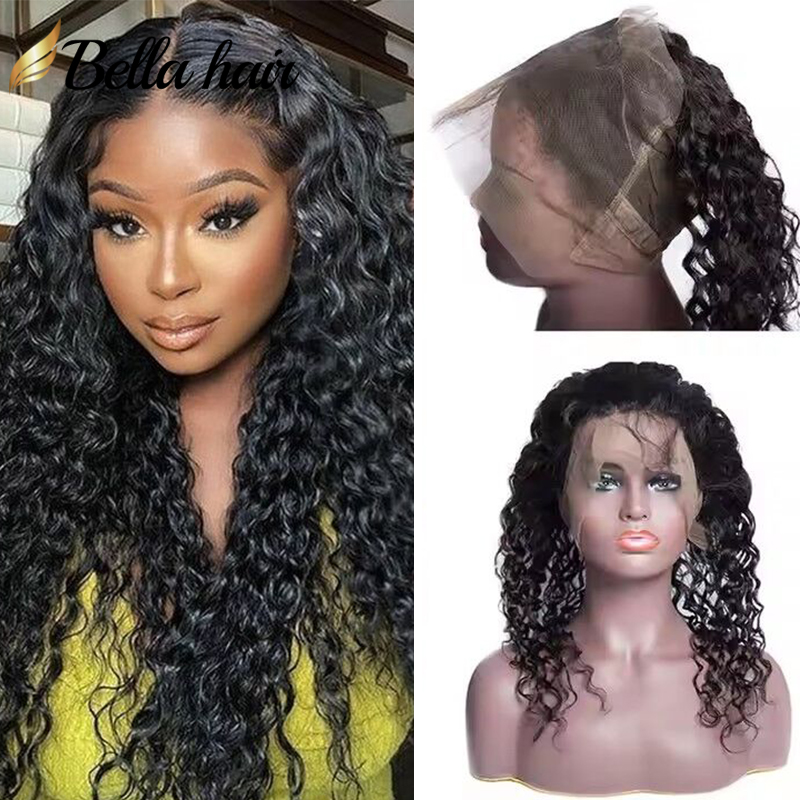Human Hair 360 Frontal with Smooth Water Wave Texture 360 Degree Full Coverage with Natural Water Wave Finish & Perfectly Groomed Baby Hair Edges Bella Hair