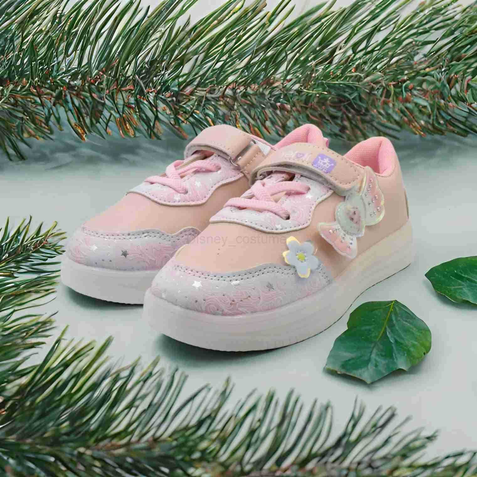 Disney LED Casual Pink Purple For Spring Girls Frozen Elsa Princess Print Outdoor Children Lighted Nonslip Shoes Size 2231 H251101