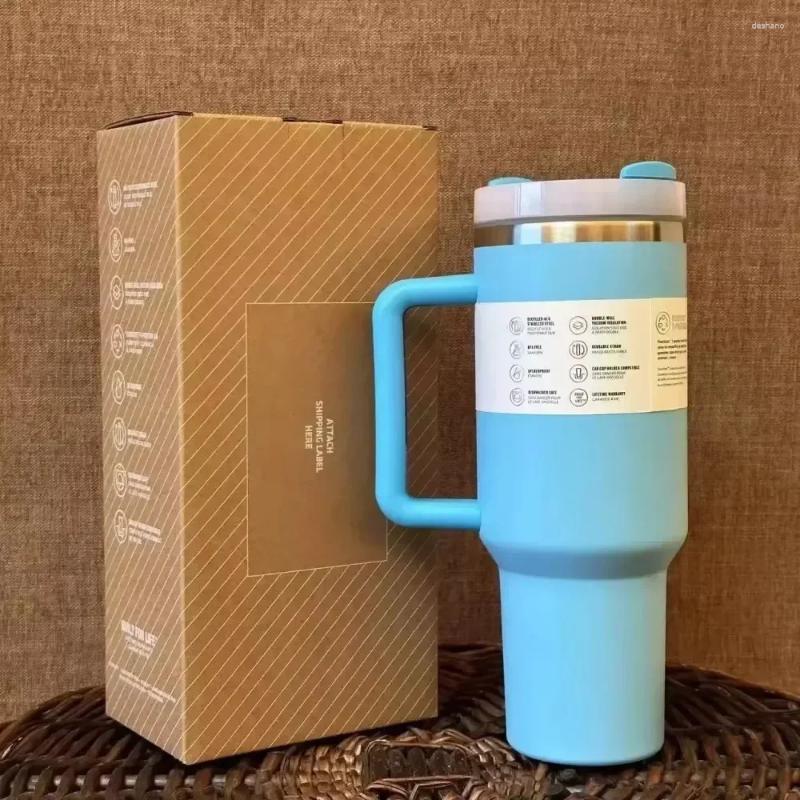 Water Bottles Star Purple 40oz Tumbler With Handle Straw Lid Stainless Steel Vacuum Insulated Car Mug Wall Thermal Iced Travel Cup