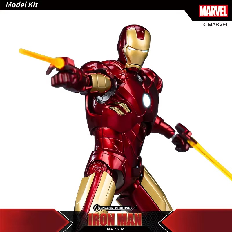 Fondjoy Marvel Avengers Iron Man MK4 1/12 Scale ABS Action Figure, Movable Joints Collectible Model Kit for Boys Adult Collectors, Birthday Gifts