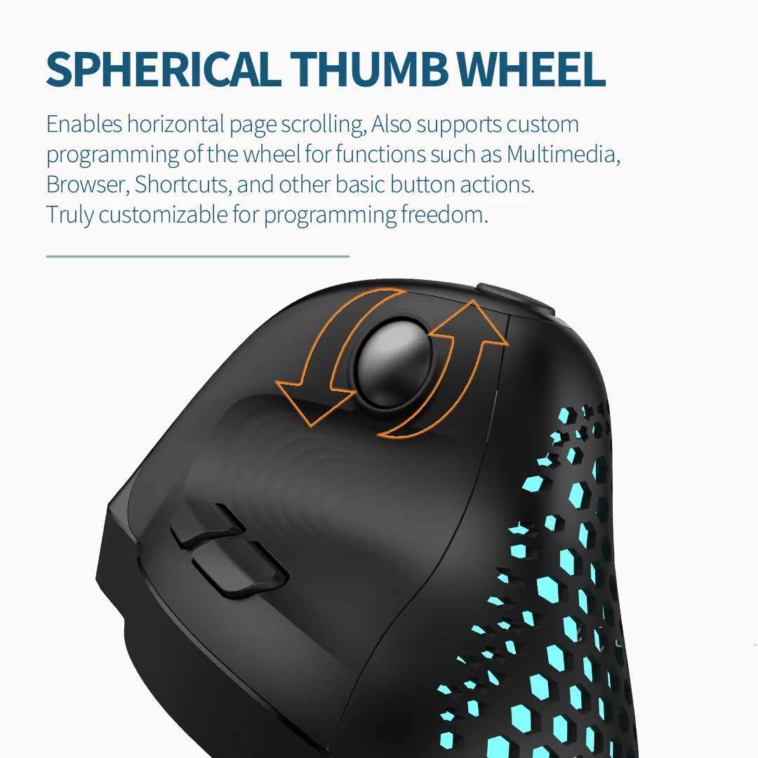 Delux M618XSD Seeker Ergonomic Vertical Mouse with OLED Screen 4000DPI Rechargeable 1000mA Removable Back Cover For Computer X251101