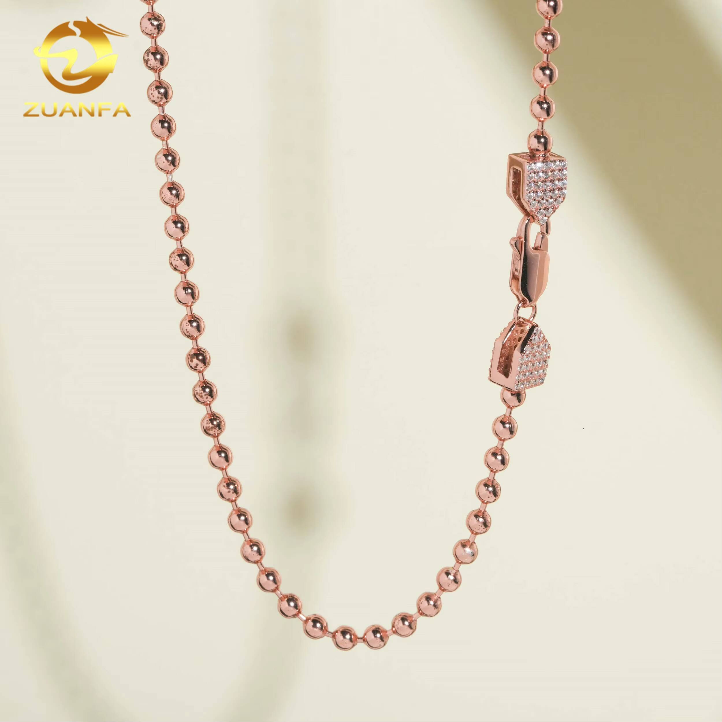 3mm Ball Chain 925 Silver Cuban Link with Moissanite Clasp Hip Hop Jewelry Iced Out Cuban Link Chain Ball Chain Pass Tester