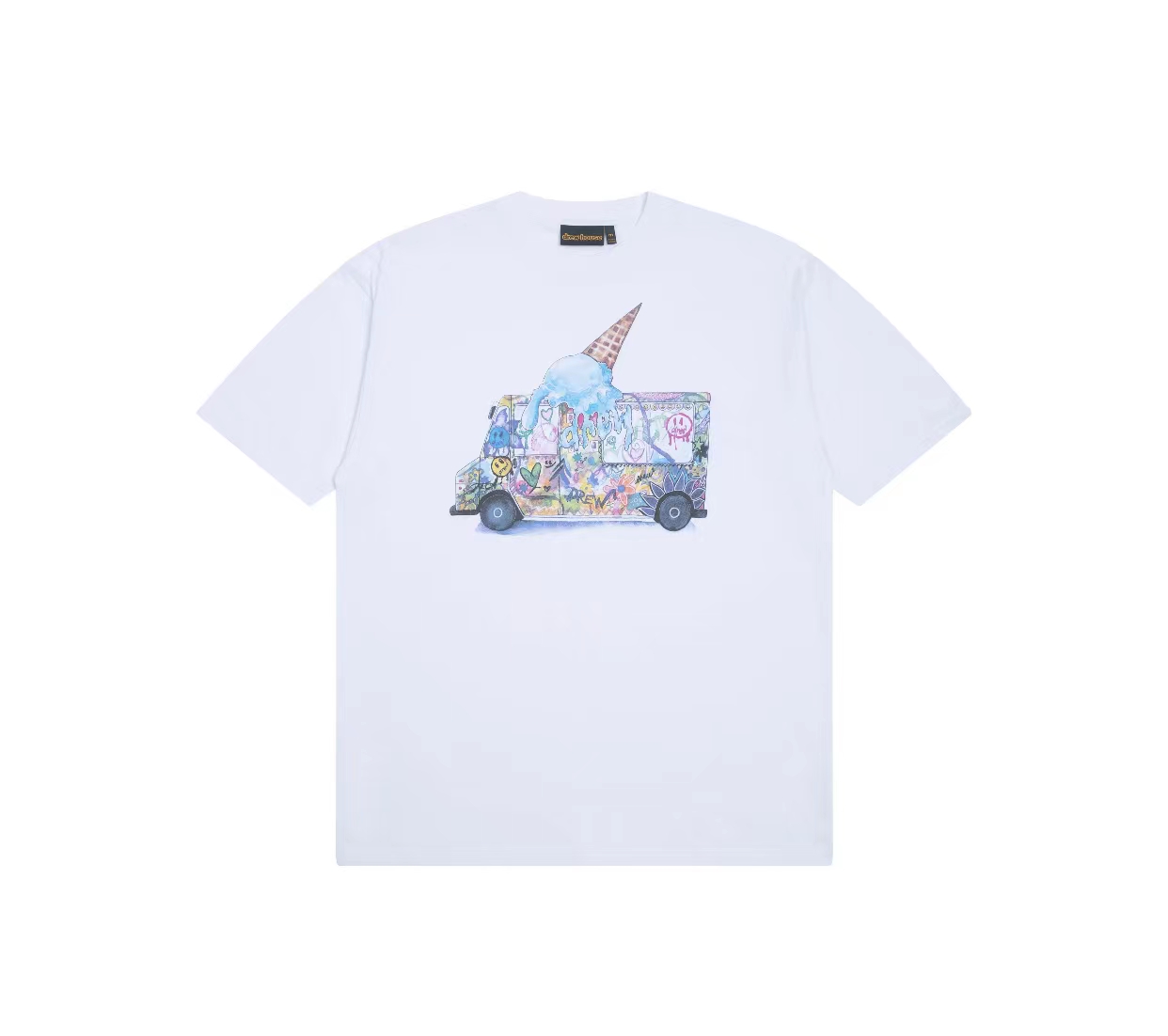 DREW HOUSE Smiling Face Ice Cream Truck Tshirt Mens Clothing White T-shirts Drew