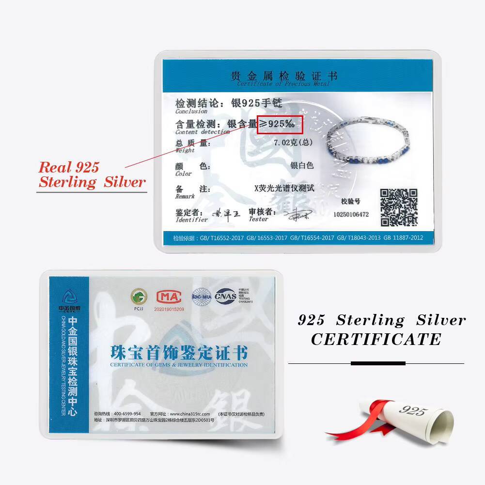 SB206 RINNTIN Dazzling 3mm 4mm Round Cut 5A ClearSapphire Blue CZ Prong Setting Gold Tennis Bracelet Silver Bracelet Jewelry