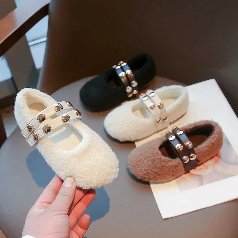 Kids Winter Fashion Hot Sale New Cute WarmSoft Metal Flat Walking Shoes Baby Girls Elegant Lightweight Casual Slipon ShoesT251101