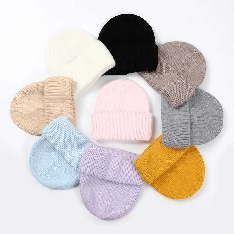 Winter Hats For Women Rabbit Fur Beanie Hat Woman Knitted Skullies Beanies Solid Wool Soft Autumn Winter Cashmere Caps BonnetXJ251101