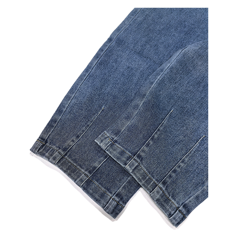 Retro casual loose straight women's belt jeans, made of soft fabric, with adjustable waist size