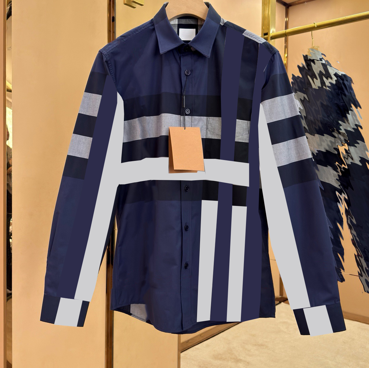 high quality designer mens clothing mens shirts mens casual shirts checkered patchwork new long sleeved shirts mens business tops women